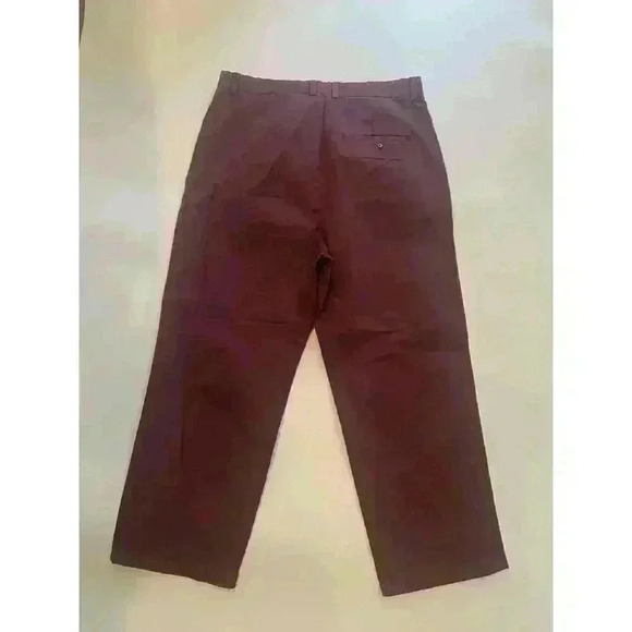 COS Burgundy Solid Color Flat Front Chinos Pants Size EUR 42 - Picture 2 of 6